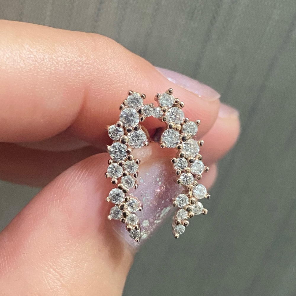 Rose Gold Tone Climber Earrings